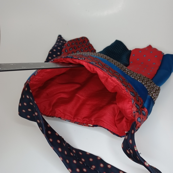 Handmade Vintage Silk Tie Purse Unique Craft Made Hand Bag OS Unisex - Picture 8 of 11